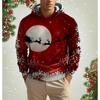 Christmas Elk Print Men's Hoodies & Sweatshirts Autumn Winter Casual New Year Clothing Fashion Loose Hooded Pullover X'mas Tops