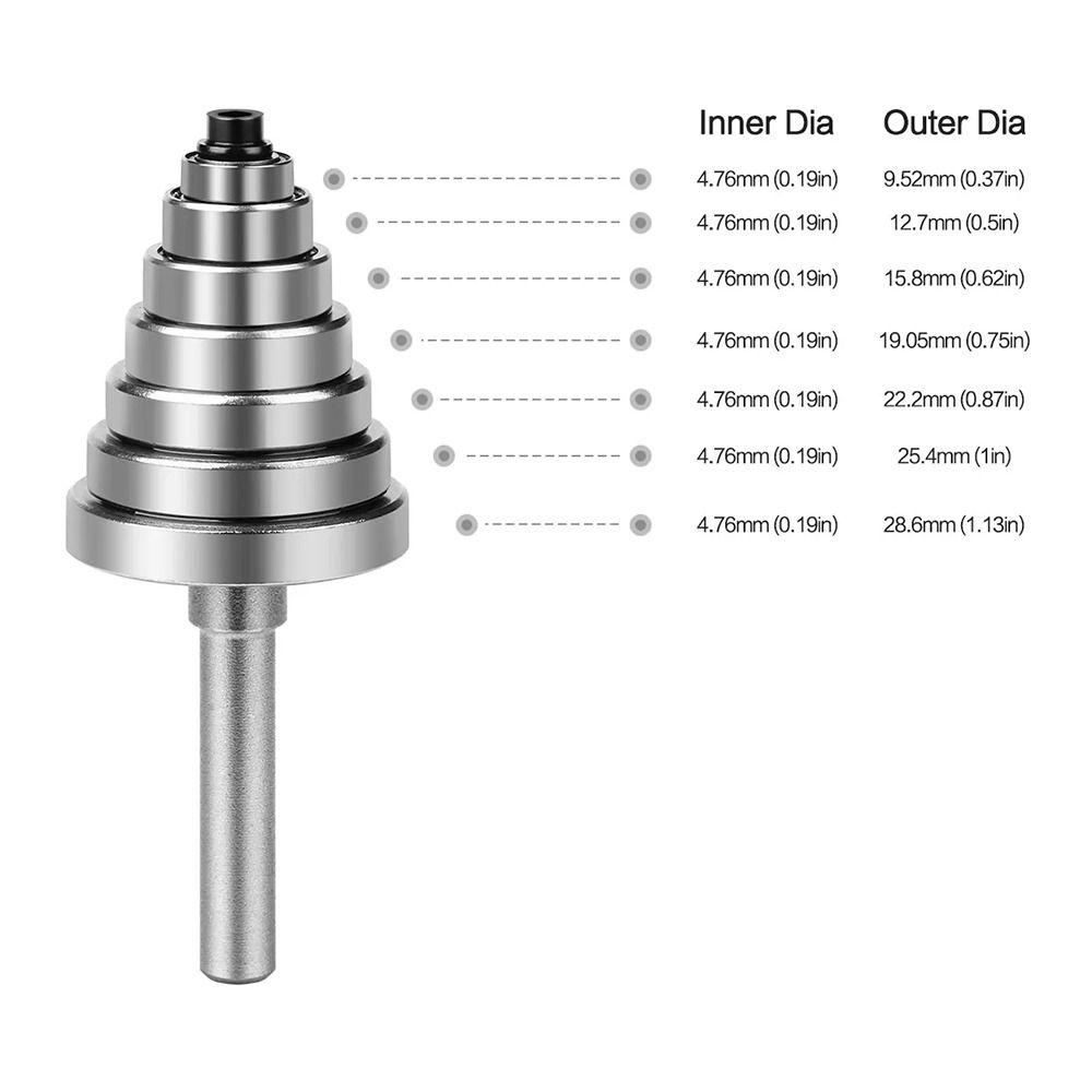 1Pcs Steel Woodworking Bearing Top Mounted Milling Cutter Bearing for Router Bit Head