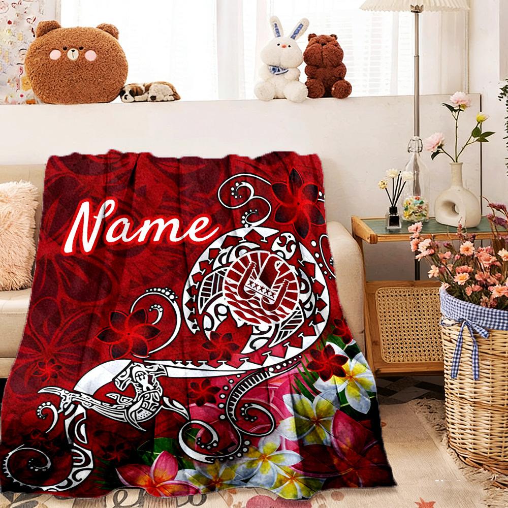 Polynesian Tattoo Design Customize Your Name Home Blankets Comfortable Soft Lightweight Allseason Multipurpose Blanket For Picnics Sofas Offices Beds