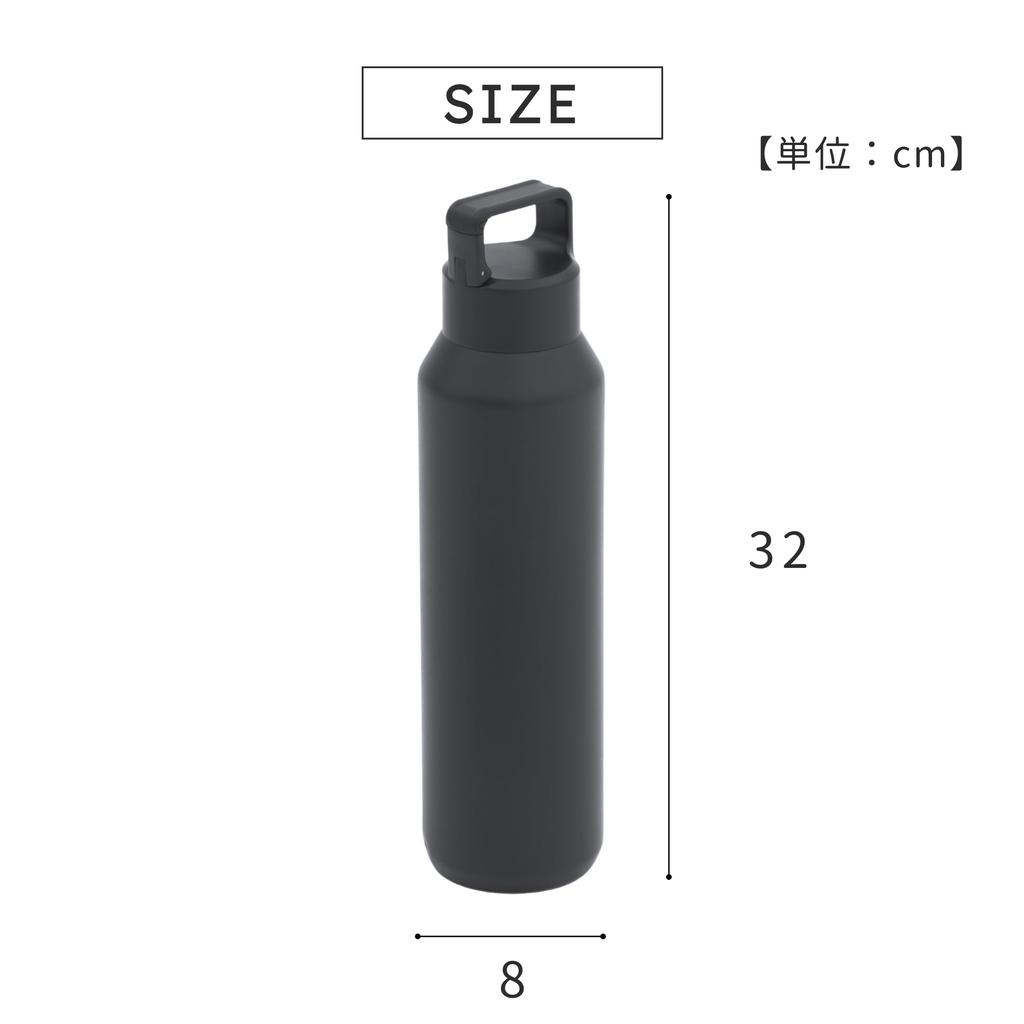 Takeda Corporation [Water Bottle, Insulated, Outdoor Use] Black 8 x 8 x 32cm 1000ml Screw Carbonated Water Bottle BK STB-1000BK
