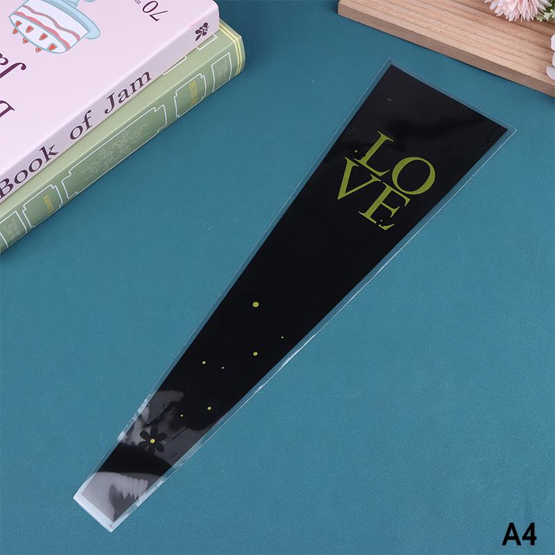 48/50Pcs Transparent Single Rose Flower Packaging Bag Gift Wrapping Paper Wedding Floral Package Valentine's Day Party Decor