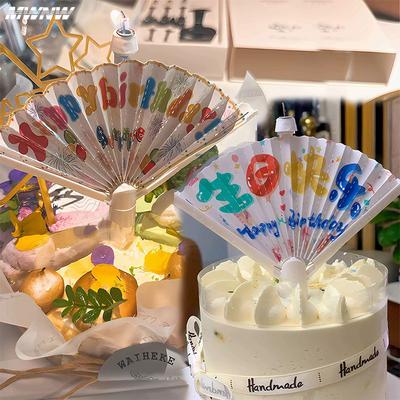 Hot Happy Birthday ve tvaru ventilátoru Automatické otevírání svíček Kouzelná svíčka Dort Cupcake Topper Party Dekorace Potřeby pro kutily Dárky