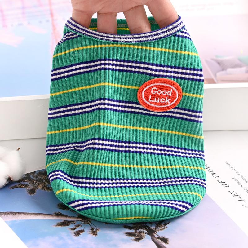 Striped Pet Vest Cat Than Bear Chihuahua Puppy Dog Clothes Spring Autumn Summer Thin