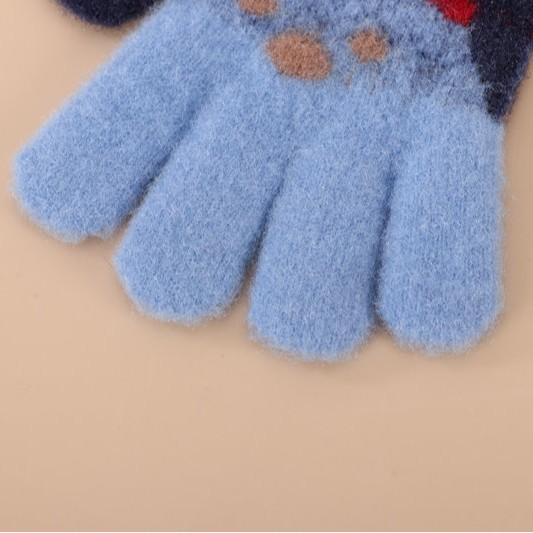 Rękawiczki dla niemowląt Zimowe dziecięce grube wełniane rękawiczki Rękawiczki z dzianiny z kreskówkowym krokodylem