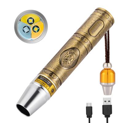 SV123 EDC 365nm UV Yellow and White USB Pet Urine for Gemstones and with Small Focusing Flashlight, Small, Blacklight, Light, Type-C
