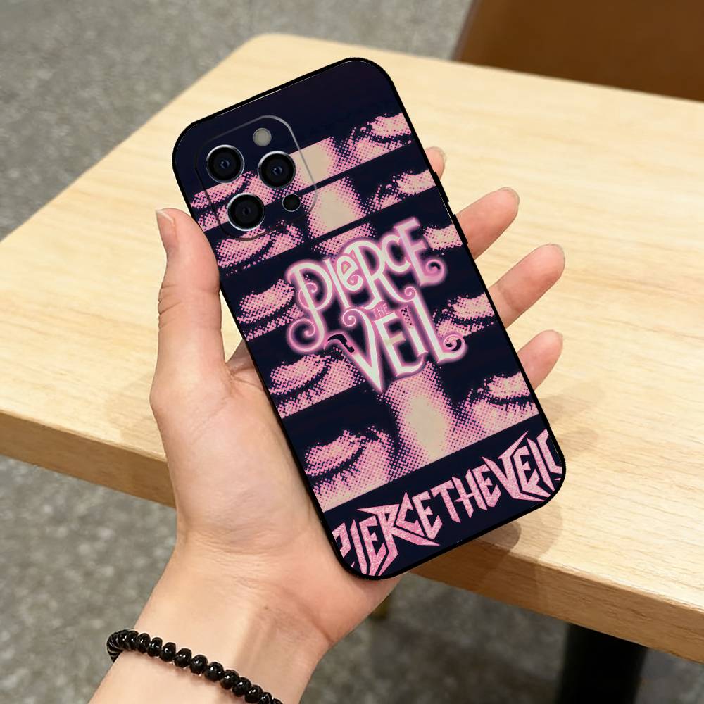 Pierce the Veil Band Handyhülle Für iPhone 17,16,15,14,13,12,11 Plus,Pro Max,XS,Weiche Silikon Schwarze Hülle