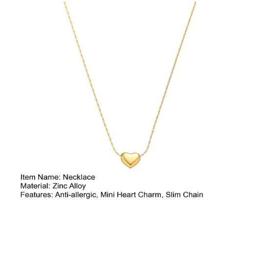 Hjärthänge Halsband Dam MiniHjärta Berlock Kort Halsband Smal Kedja Nyckelbenshalsband Gåva till Henne Hustru Flickvän