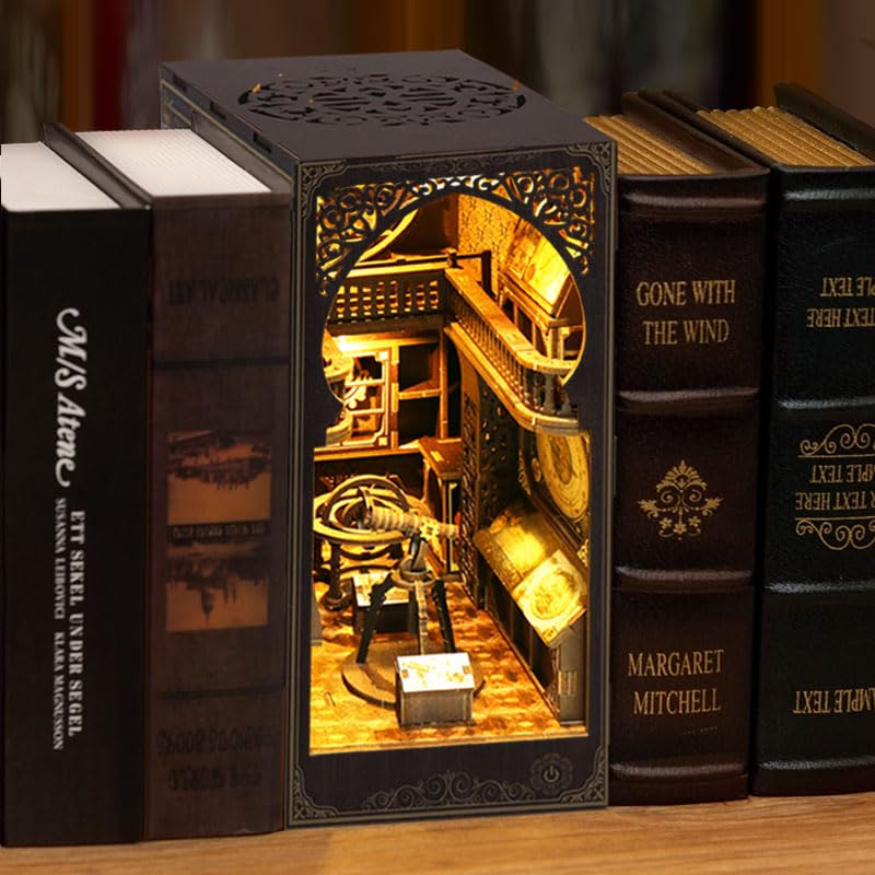 CRESYMME Miniature House Dollhouse Book Nook Kit Wooden DIY 3D Hobby Handmade (Astronomical Museum)