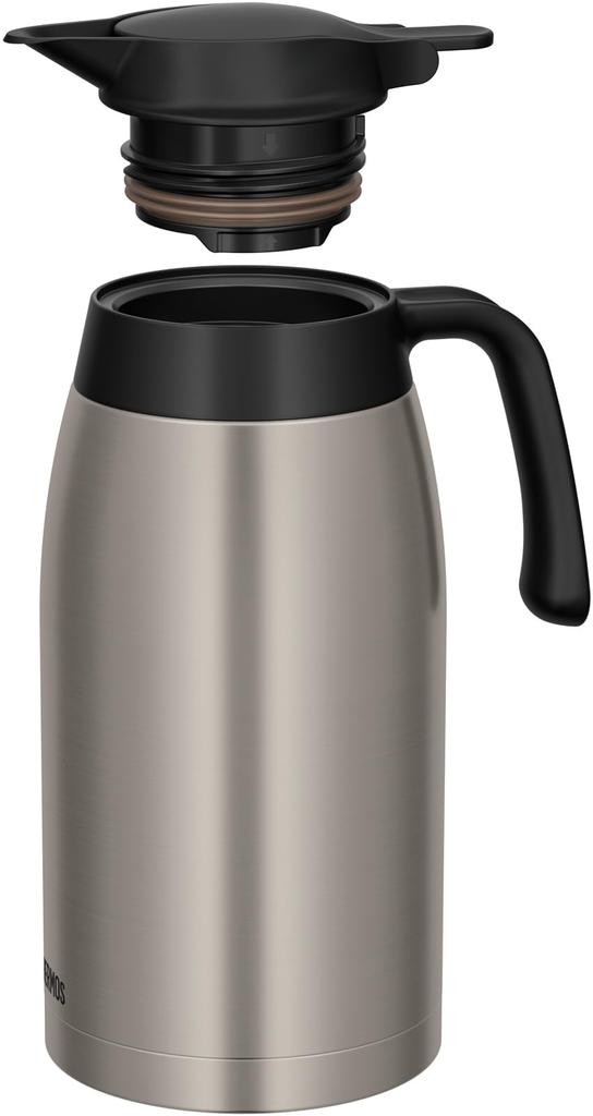 Thermos Stainless Steel Pot, 2L, with Stainless Steel Mat, Thermos Flask Design, Keeps Food Hot or Cold, TTB-2001 SMT
