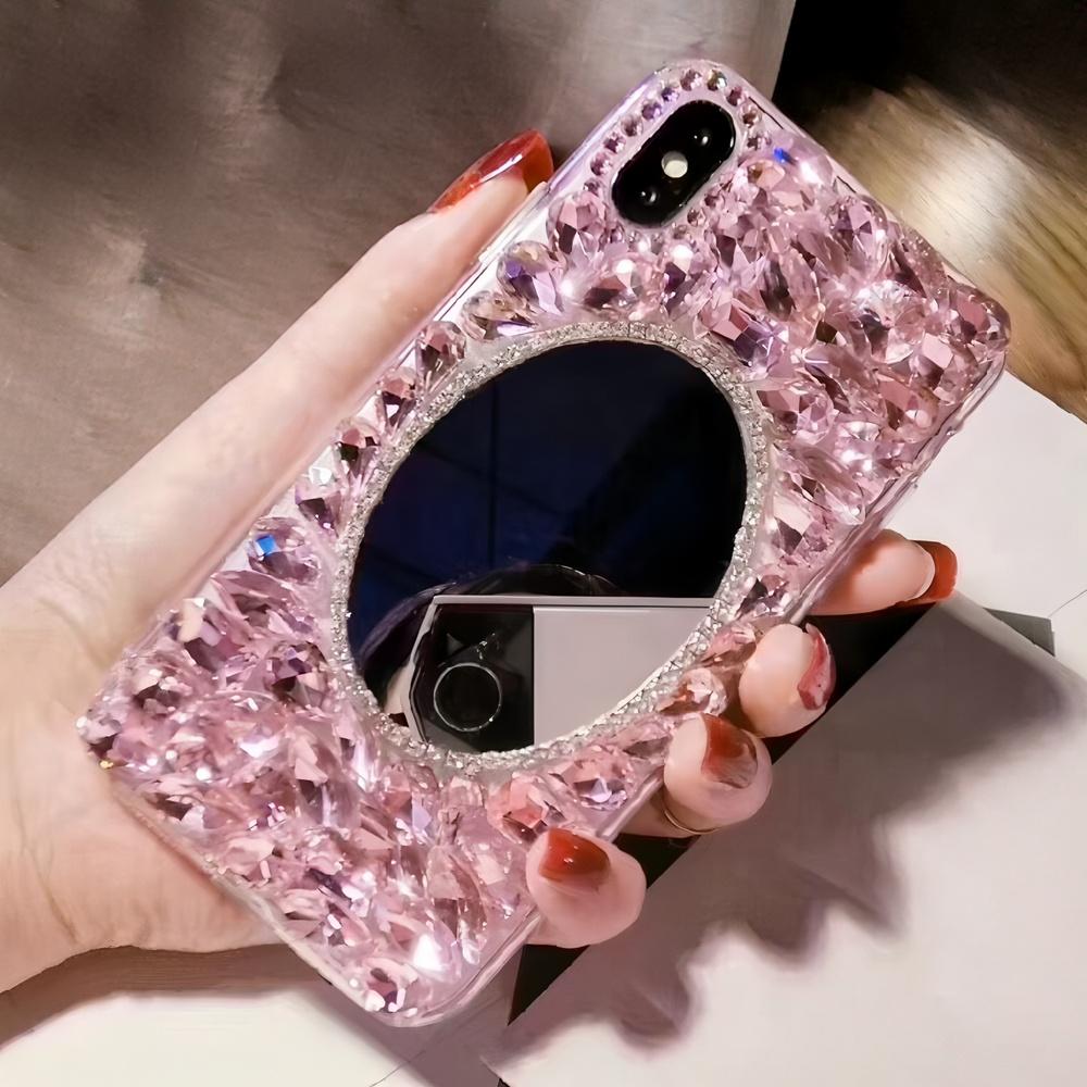 

Glitter Rhinestone Phone Case For Honor Magic 7 4 Lite 6 Pro 5G Bling Crystal Diamond Cover Honor Magic 7 розовый