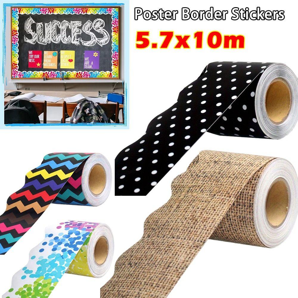 

Colored Poster Border Stickers DIY Wall Decoration for Classroom Bulletin Board Home Party 1