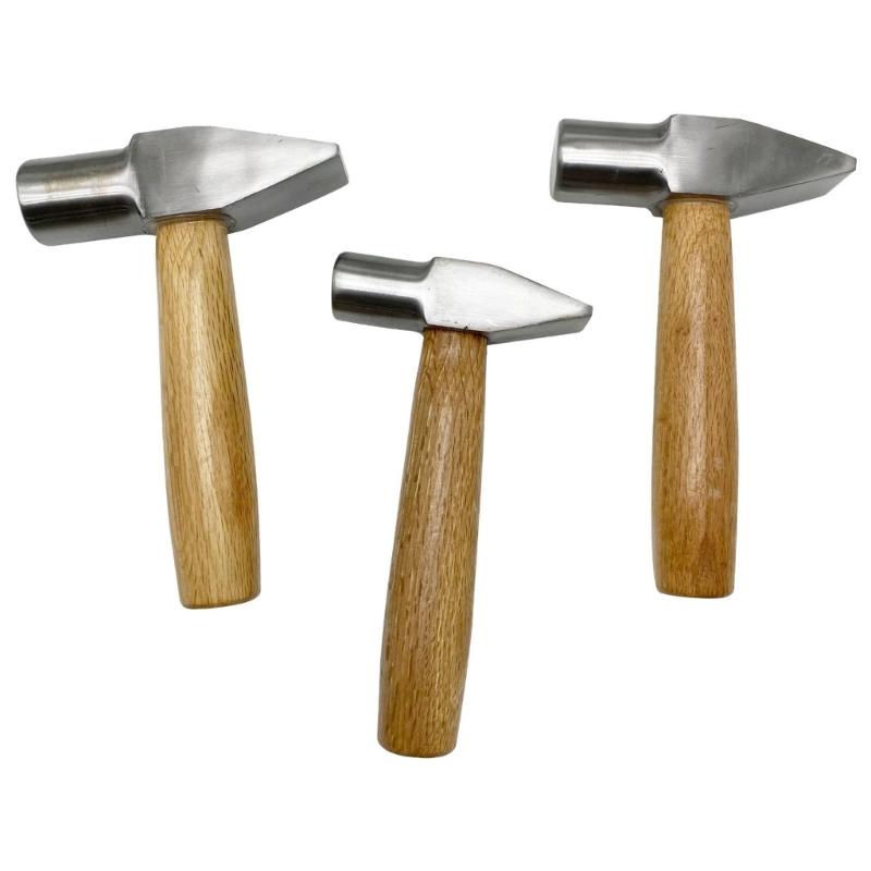 Practical Sturdy Metalworking Hammer Portable Accessory for Jewelers Supplies Flat Face Hardwood Handle Daily Use