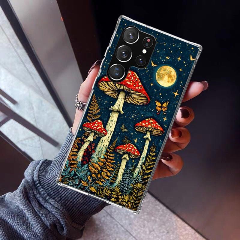 

Colorful Mushroom Phone Case For Samsung Galaxy S23 S24 S25 Edge S26 Ultra S22 + S21 Plus S20 FE Cover Silicone Print Shell Gala Samsung S20 Ultra
