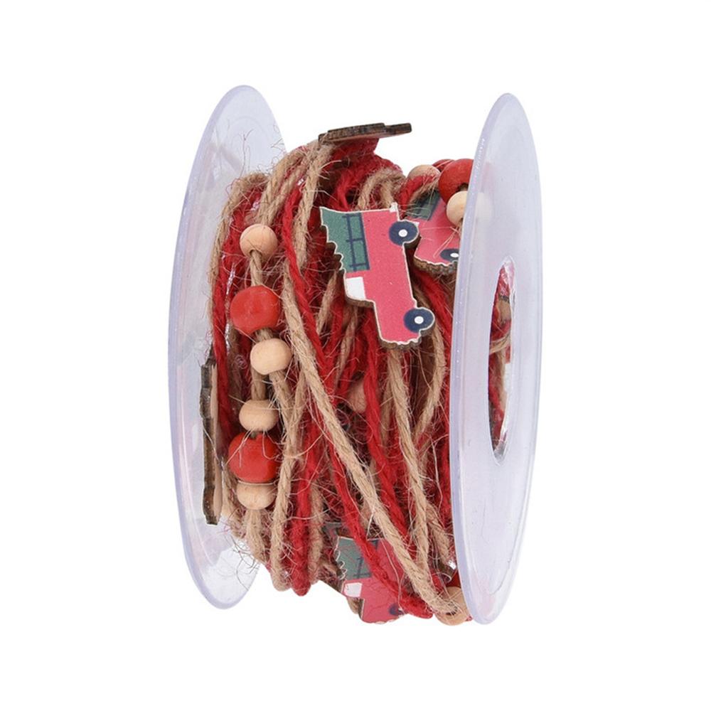 Christmas Decoration Ribbon Santa Claus DIY Gift Wrapping Webbing Handmade Bead Chain Snowman Christmas Ribbon For Home Gift
