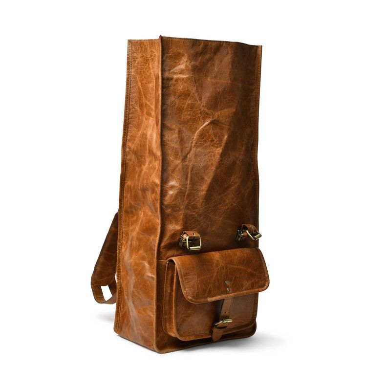 Handmade Leather Rolltop Backpack:  Laptop Rucksack