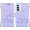 For Xiaomi Redmi 15 5G (Global) (169mm) Case RFID Blocking Kitten Pattern TPU+PU Leather Phone Cover with Wrist Strap