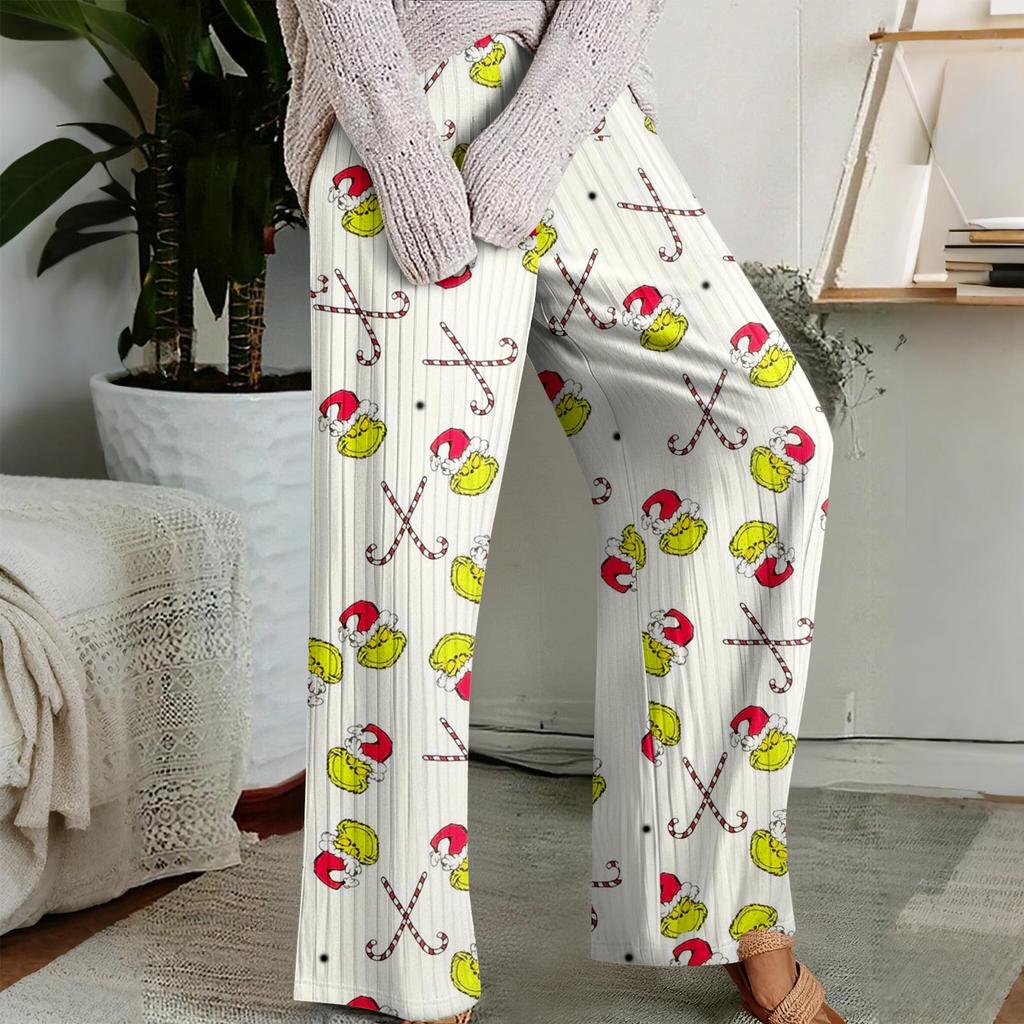 Pajama Pants, Sleepwear, Casual Drawstring Elastic Waist Pants, Comfortable Straight-leg Loose Pants