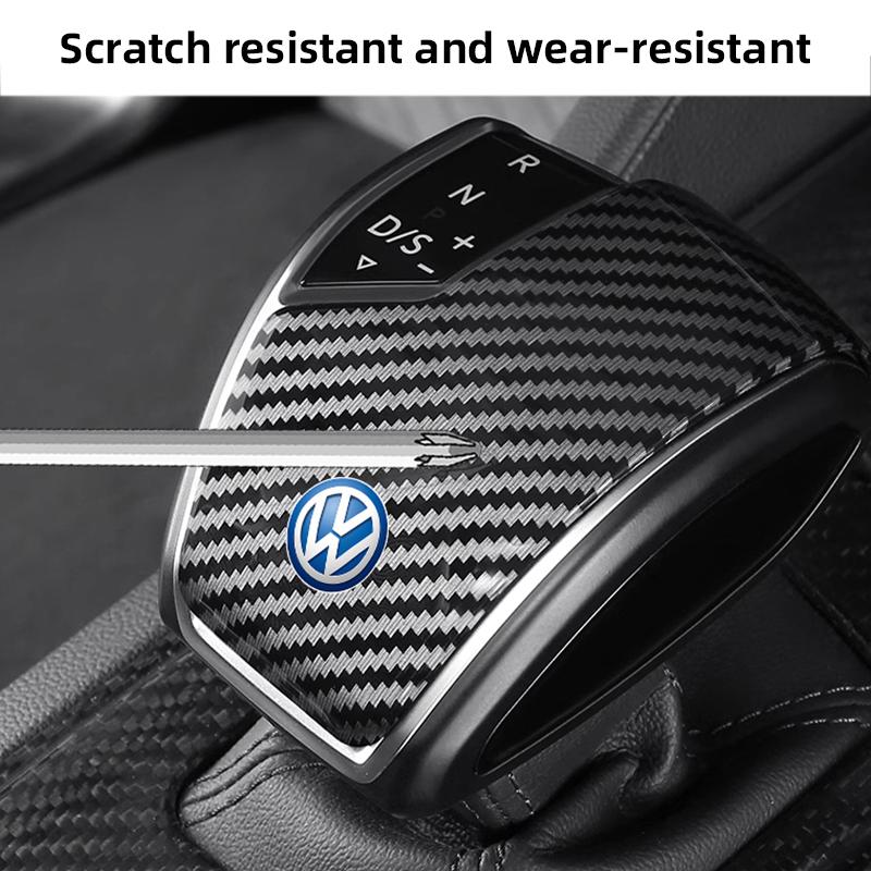 Valve Stems Caps VW Car Shift Stick Cover Carbon Fibre Sports Gear Lever Cap For Volkswagen Polo Golf GTI CC Tiguan Arteon Passa zd7