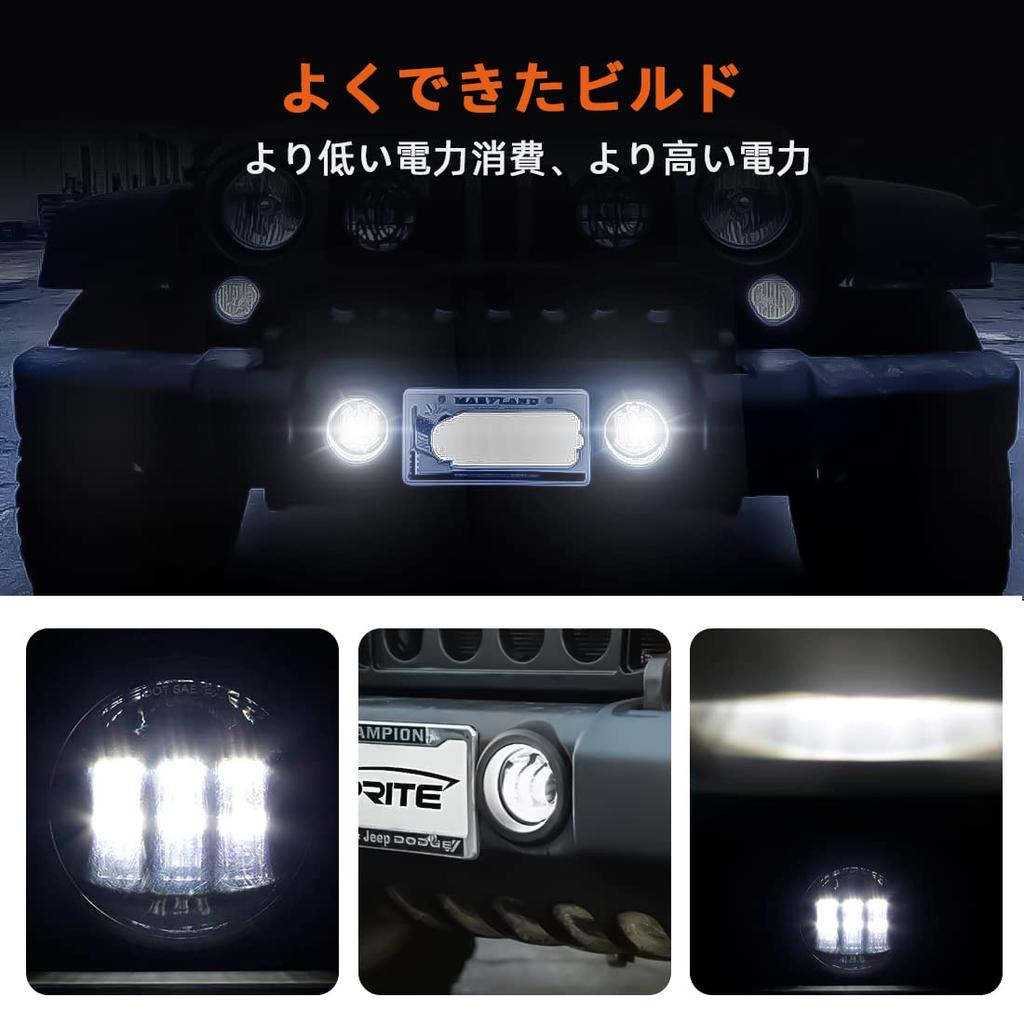 VOSICKY Newest 4-inch LED Headlights, Fog Lamps, and Auxiliary Lights (Set of 2) (Black)
