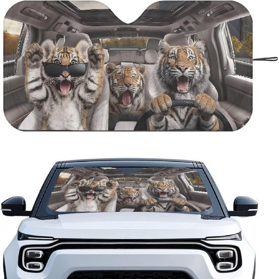 Fashion Cat Car Window Shades Foldable Car Windshield Sunshades Automotive Windshield Sunshades Keep Cool UV Rays Protection for Most Sedan Truck Van