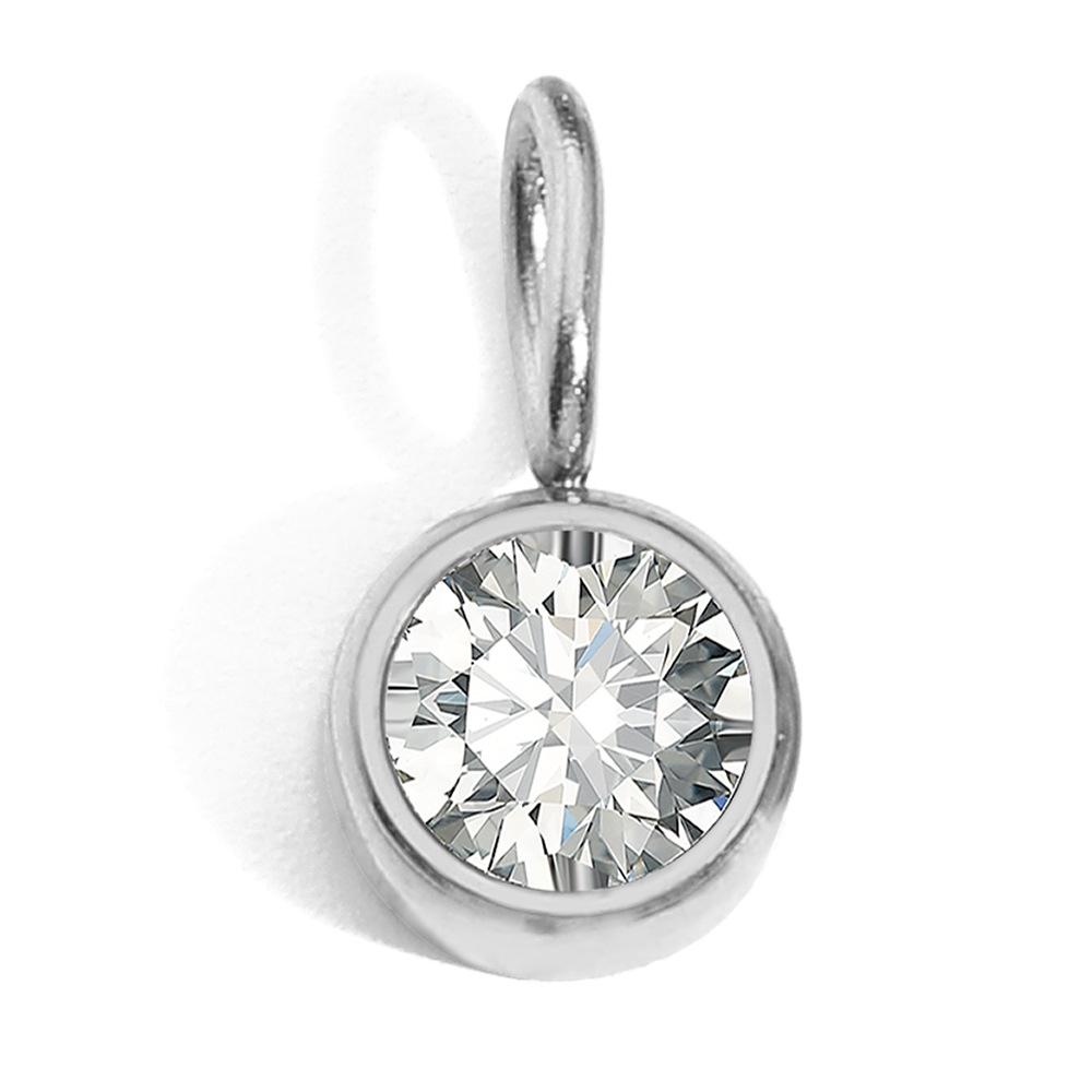 CARLIDANA Waterproof 12 Month Crystal Birthstone 14K Gold Plated Stainless Steel 8MM Birthstone Bezel Pendant DIY Charm