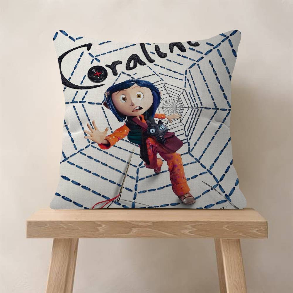5D Anime C-Coraline Cushion Cover Inches Farmhouse Decor Home Throw Pillow Covers For Couch Decorations