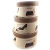 Les Trésors De Lily [J7522] - Set of 3 Beige Brown 'Belle Epoque' Wooden Trunks