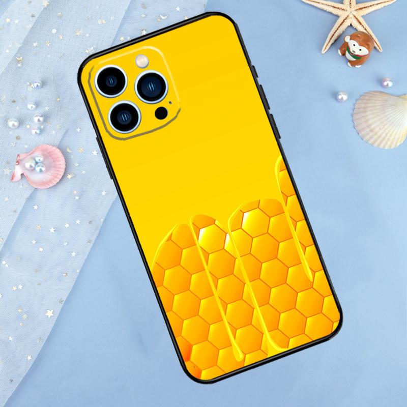 Honeycomb Honey Bee Case For iPhone 17 Pro Max 16 15 14 13 12 11 Pro Max Plus 12 13 Mini 16e 17 Air Back Cover