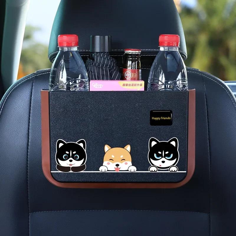 Car Trash Can Foldable Hanging Cartoon Multifunctional Umbrella Storage Bin Car Storage Box Car Interior Storage Stowing Tidying
