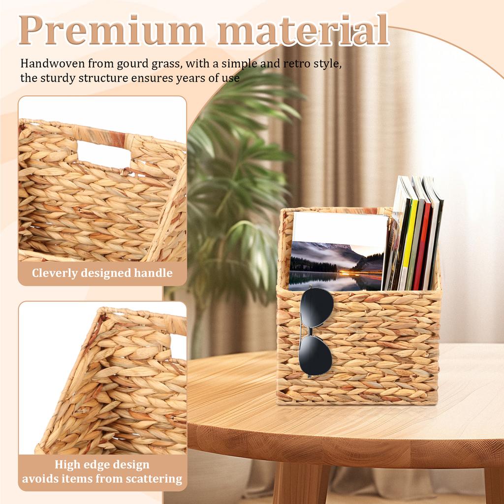 2 Stück Hängender gewebter Aufbewahrungskorb Handgewebter hängender Imitat-Rattan-gewebter Aufbewahrungsorganizer mit Griff für Badezimmer Küche