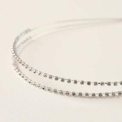 Roan's Silver Cubic Two-Line Simple Hairband C92