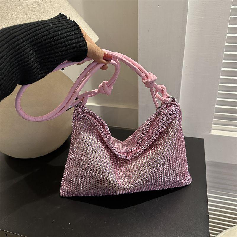 

Популярная женская сумка со стразами, летняя новая сумка через плечо в стиле Foreign Style для пожилых людей, сумка-ведро Niche Crossbody розовый