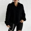 Women's Fashion Casual Long-sleeved Zip  Winter Warm  Tops Loose Outerwear Sweatshirt