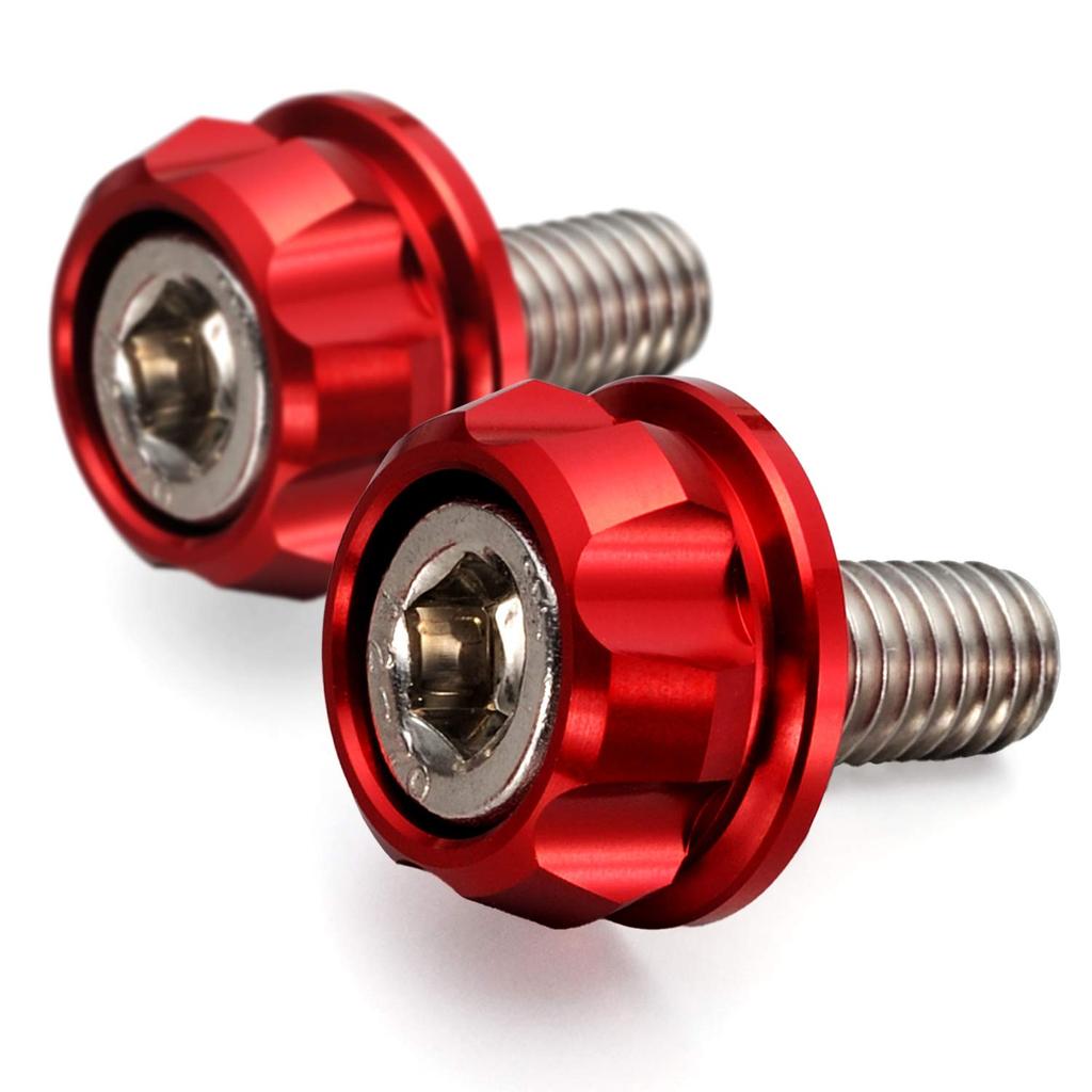 Daytona PREMIUM ZONE Motorcycle License Plate M6 x Holder Set 91945 Bolts, 15mm, (2 pieces), Red,
