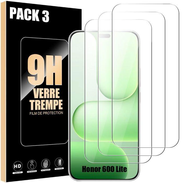 3 Verre Trempé pour Honor 600 Lite, Protection Anti-Rayures 9H Résistant Transparent