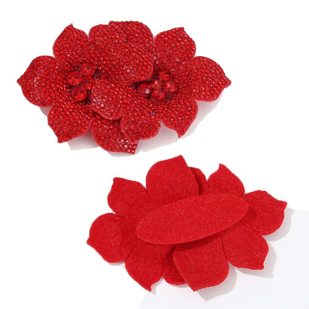 Sparkling Flower Brooch Fabrics DIY Craft Sewing Supplies Rose Brooch Fabrics  Shoe Decoration