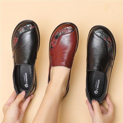 Pantofi plati de dama de lux de primavara Mocasini retro vintage din piele naturala Pantofi negri de dama