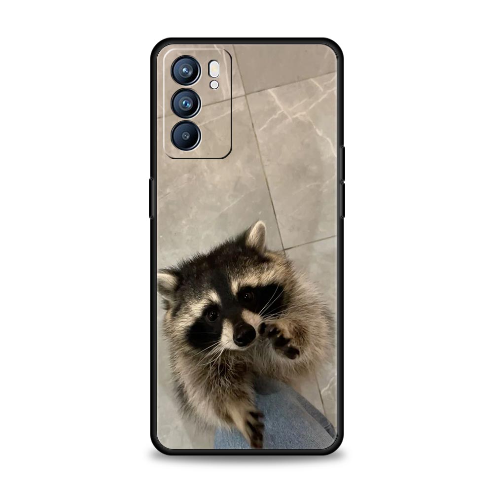 Raccoon Phone Case For Oppo A54 A53 A52 A15 A95 A16 A78 A79 A80 A98 4G Find X5 X6 Reno10 12 13 F Pro 5G Cover
