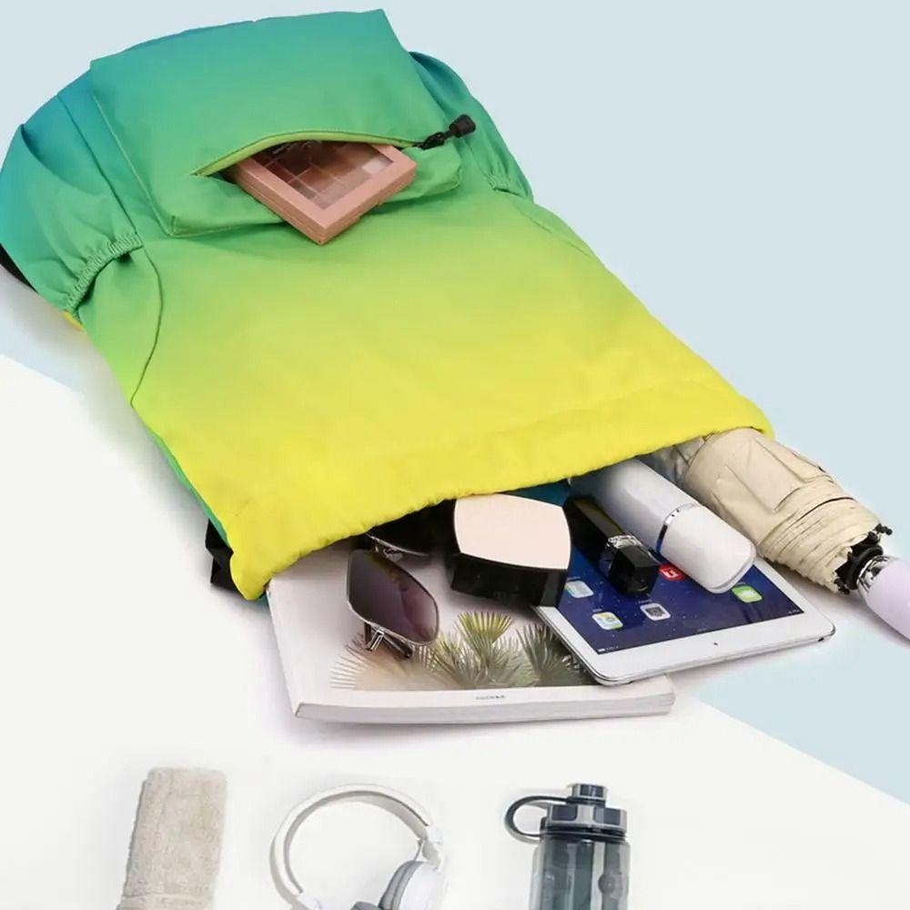 Waterproof Gradient Color Waterproof Bag Nylon Outdoor Camping Fitness Bag  Unisex