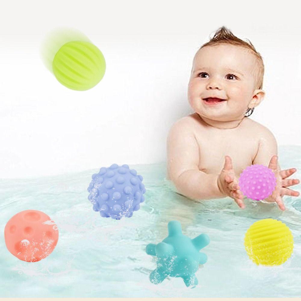 6pcs Montessori Develop Baby's Tactile Senses Toy Soft Rubber Baby Touch Hand Ball Toys
