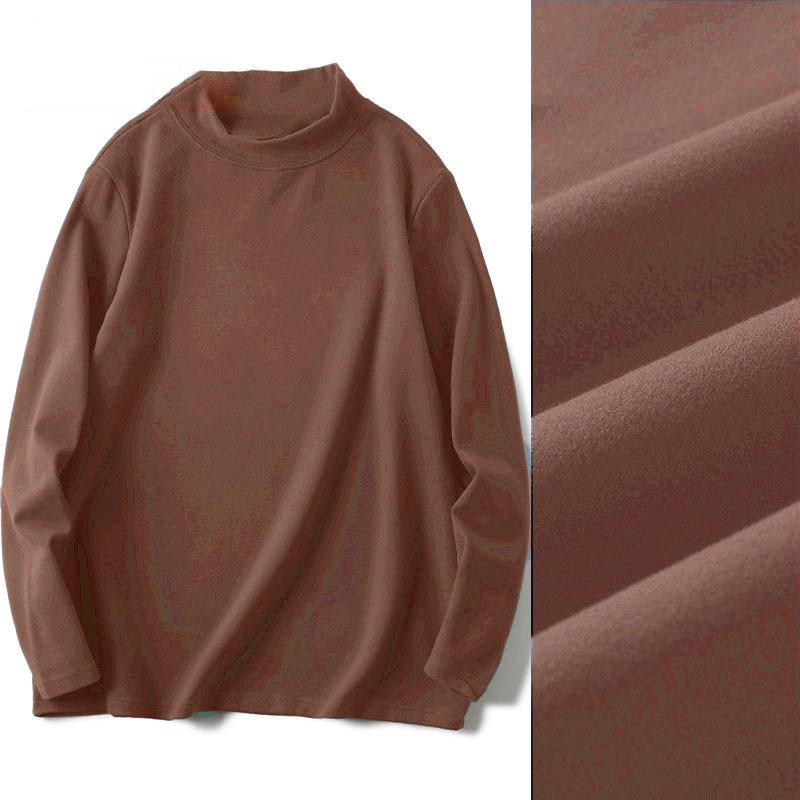 Unisex Thermal Half-Turtleneck Long Sleeve Tee for Autumn/Winter