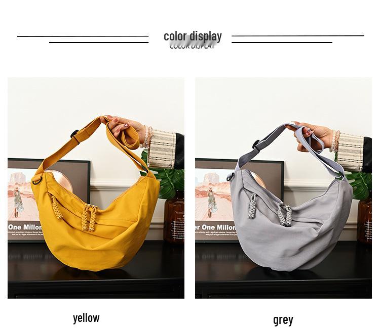 Women's Crossbody Dumpling Bag: Versatile Solid Color Casual Sports Shoulder Bag