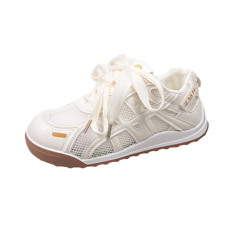 Dicksohlige deutsche Trainingsschuhe Damen kleine weiße Schuhe Damen Mesh atmungsaktiv 2025 Frühling und Sommer neue trendige Freizeitschuhe Dad Shoes