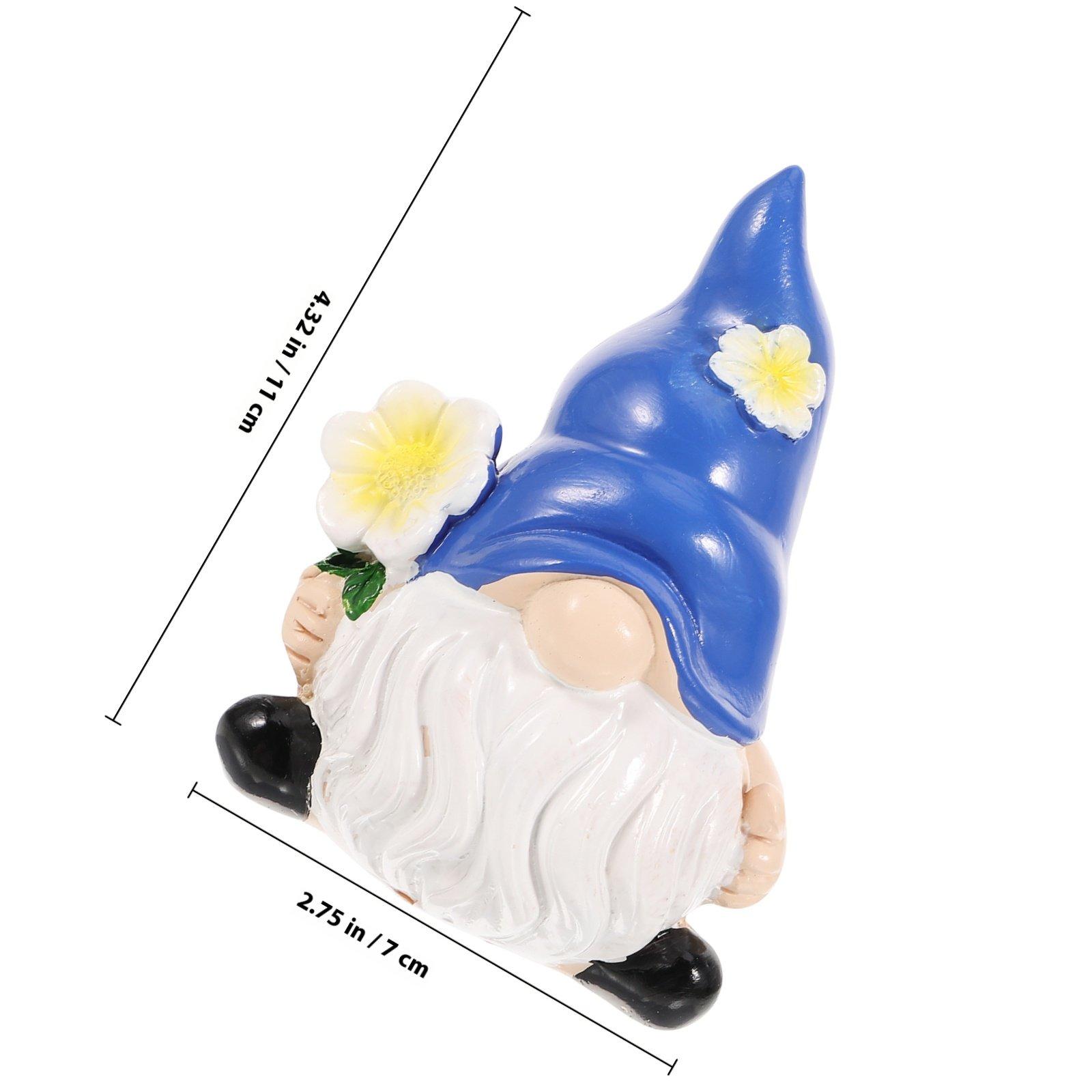 

Lovely Resin Gnome Statue Bright Color Exquisite Detail Garden Decoration Outdoor Table Pond Lawn Window Sill Indoor Sofa синий
