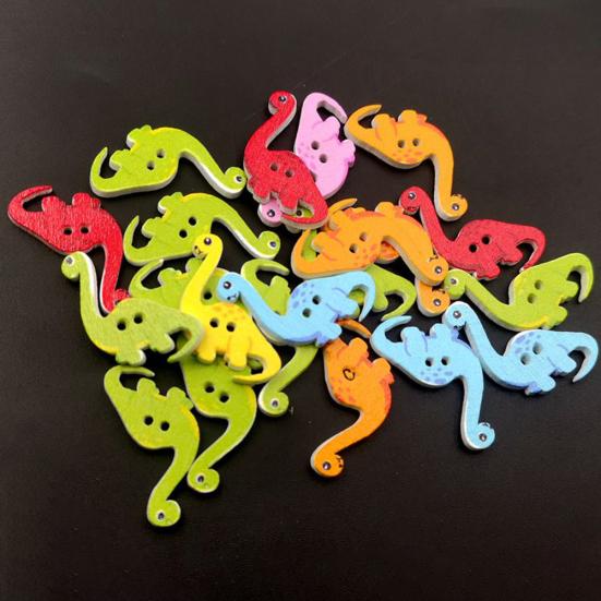 50 sztuk Cute Cartoon Dinosaur album do scrapbookingu diy drewniane guziki torby ubrania do szycia wystrój