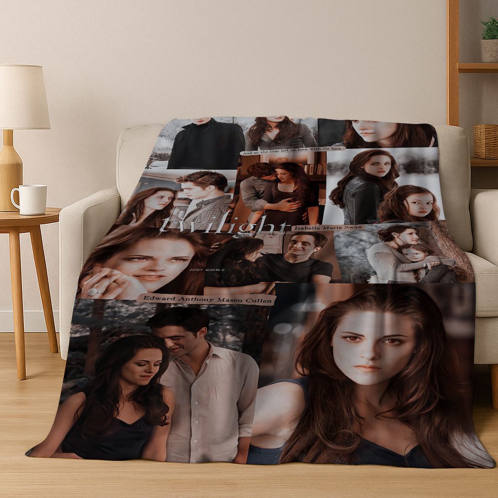 2026 New Twilight Isabella Edward Art Flannel Blanket,Cozy Soft Throw Blanket for Home Bedroom Bed Sofa Picnic Cover Gift Kids