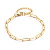 5pcs/Lot 17-22cm Gold Plated Stainless Steel Paperclip Cross Link Chain Bracelet Women Handmade DIY Charm Jewelry Making