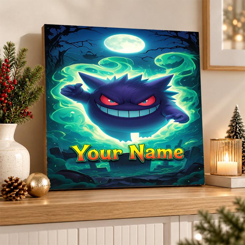 Gengar Custom Name Diamond Painting Personalized 5D Full Drill DIY Diamond Art Home Decor