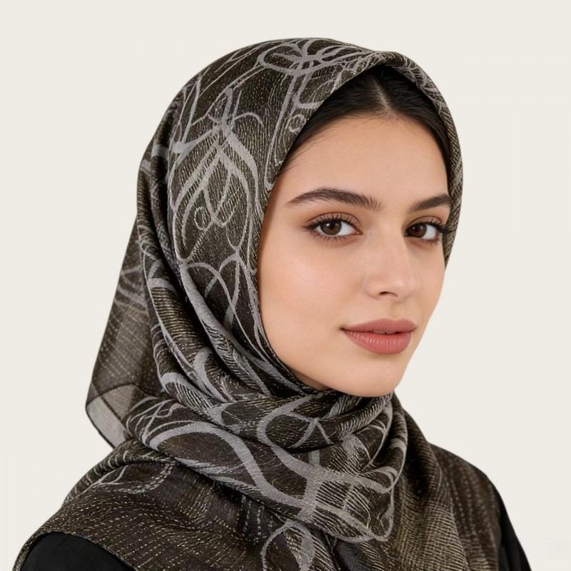 Womens Floral Print Scarf Headwrap Lightweight Silk Square Shawl Modest Fashion Accessory