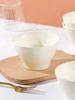 Set of 6 Cream-Colored 5-Inch Creative Rice and Soup Bowls - New Trendy Design